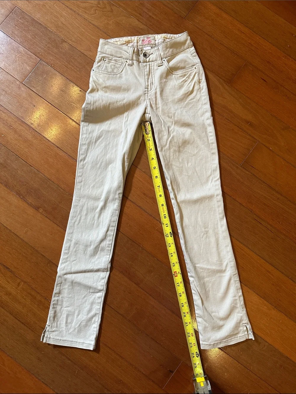 Justice Cream Straight-Leg Girls Jeans